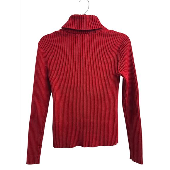 Vintage Lauren Ralph Lauren Red Sweater top 100% Cotton Women's Petite Small P/P - Picture 4 of 8